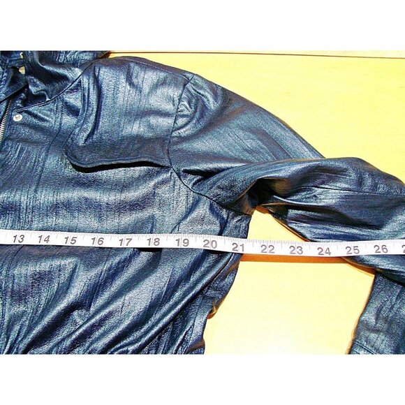 Erin London Sheen Shiny Faux Leather Like Lightweight Fashion Jacket Coat Sz M/L - Picture 5 of 12